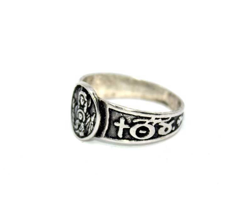 Mother Mary & baby Jesus Silver Ring