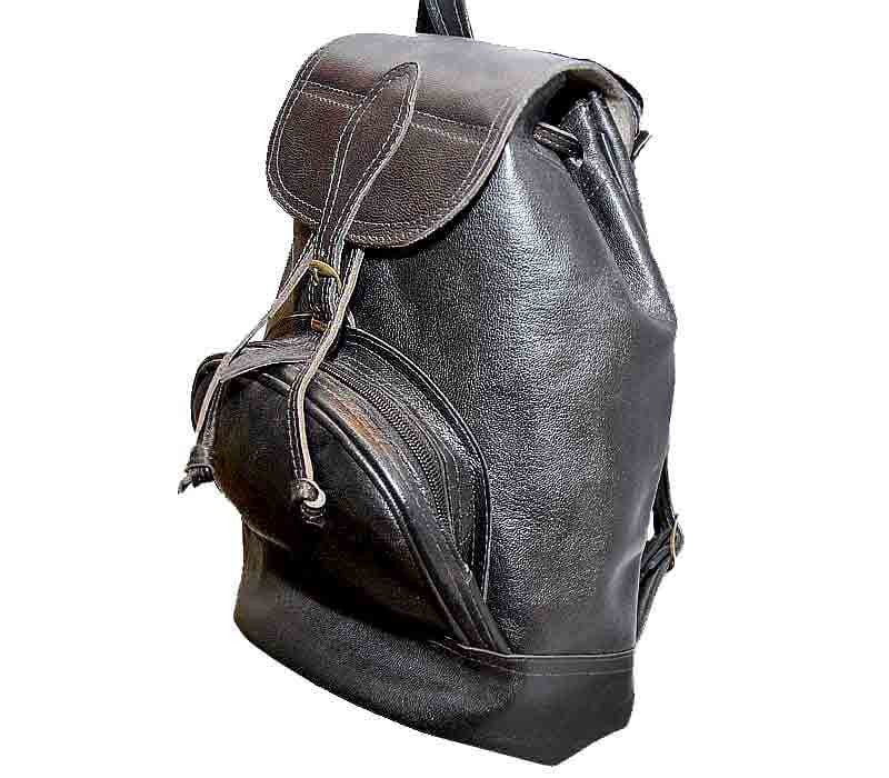 Leather Backpack Black-Jerusalem