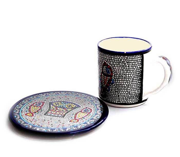 Cup Plate Set -Cup Plate Set -Armenian Classic hand made Ceramic