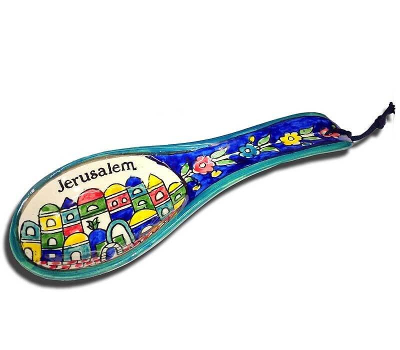 Jerusalem serving spoon - Armenian ceramic