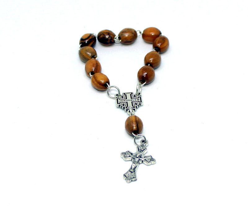 one decade rosary & Jerusalem cross