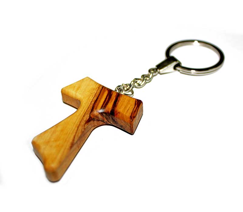 Tao cross  olive wood - Key chain