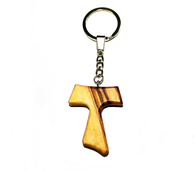 Tao cross  olive wood - Key chain